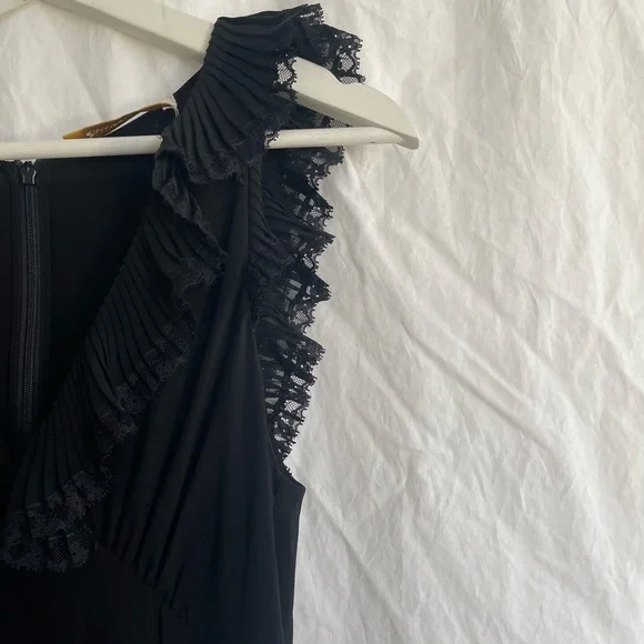 Zimmermann Black Ruffle Maxi Dress Quiet Luxury Pleated Gown Size 0 NEW - Picture 14 of 16